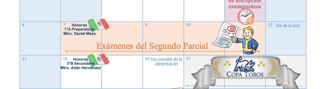 Preparatoria: Calendario Octubre 2019